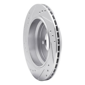 BMW 528I Brake Rotor (1) - Rear Right - R1 Concepts - Drilled & Slotted - Silver - `96-`03